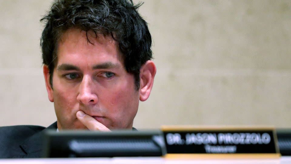 In this September 2019 photo, Dr. Jason Pirozzolo is seen during a meeting of the Greater Orlando Aviation Authority in Orlando, Florida. - Joe Burbank/Orlando Sentinel/Reuters