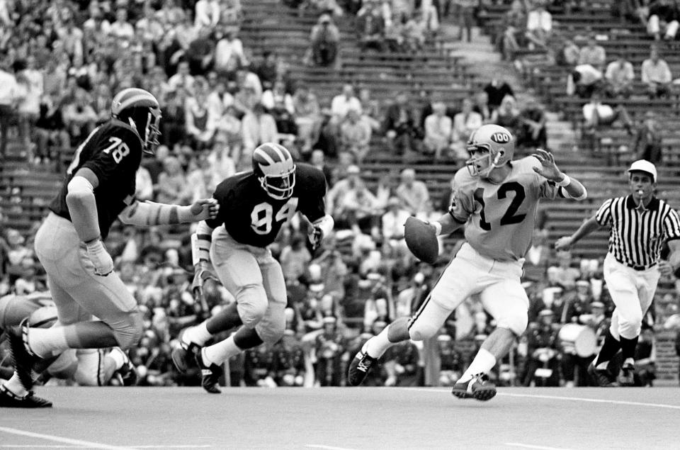 Quarterback Watson Brown, the former Cookeville High School star, was also quarterback for Vanderbilt and is seen action against Michigan in Ann Arbor Sept. 20, 1969.