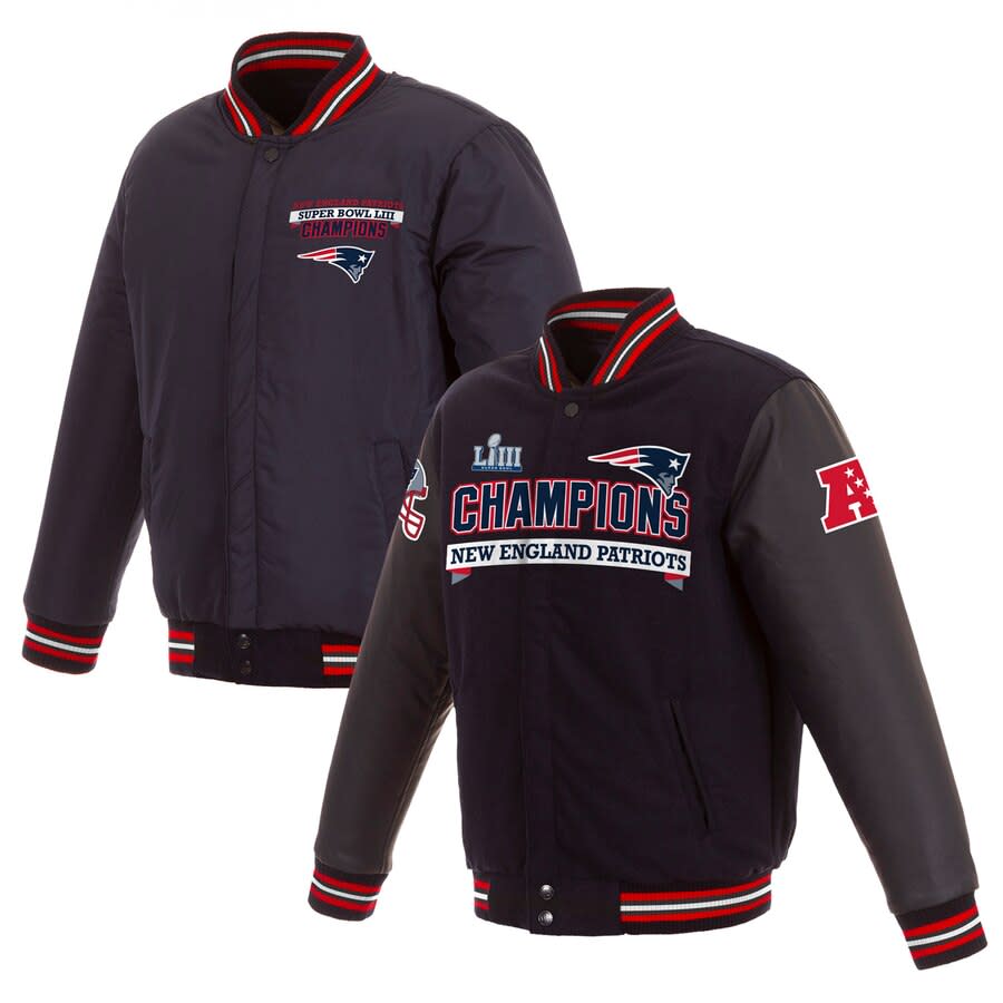 Men's New England Patriots 6-Time Super Bowl Champions Full-Snap Jacket