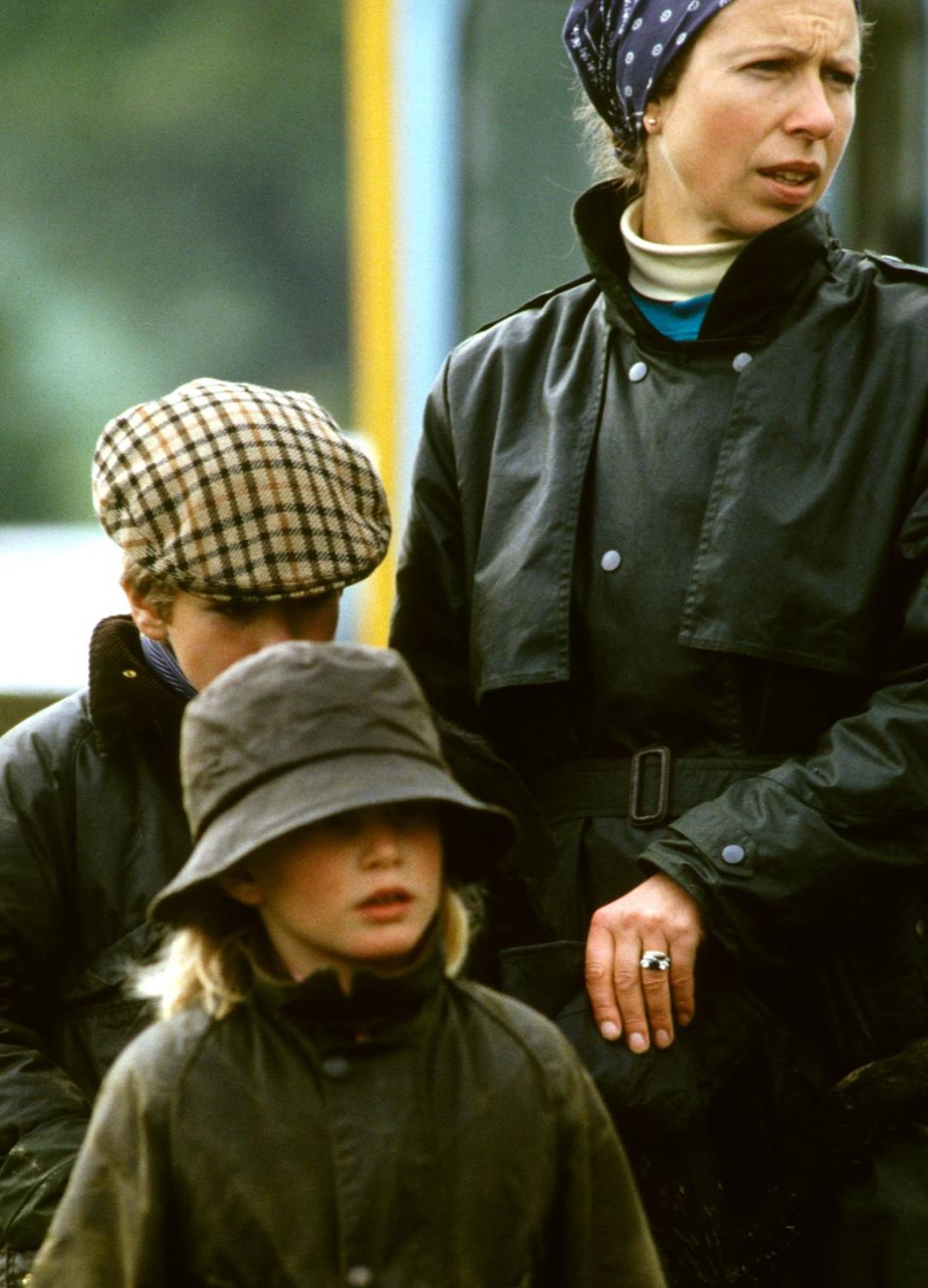 Princess Anne with Peter and Zara Phillips