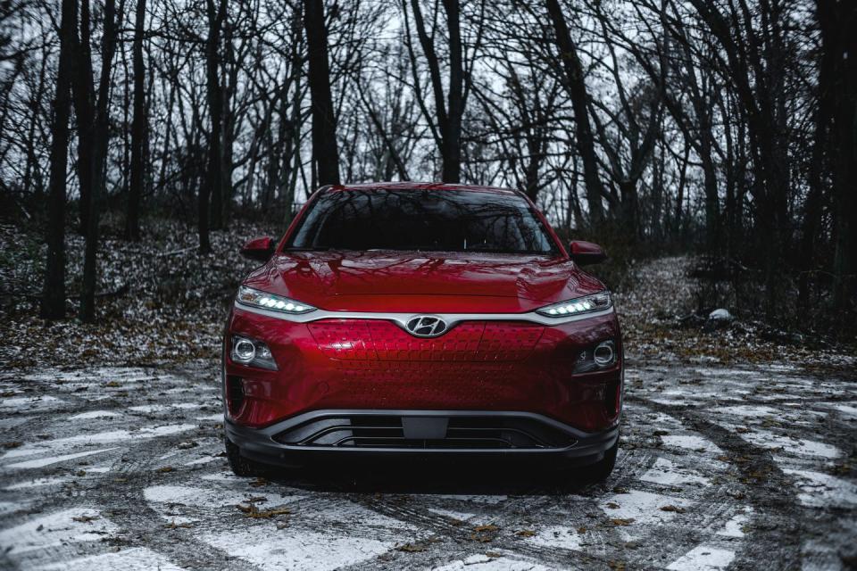 <p>But keep the wheelspin in check and the Kona Electric will hit 60 mph in 6.4 seconds, an impressive 0.2 second quicker than the all-wheel-drive Kona 1.6T.</p>