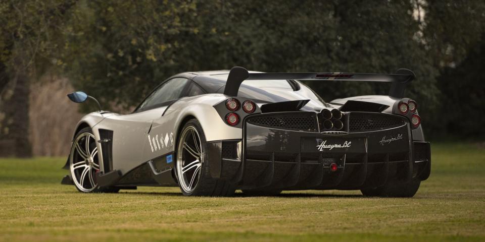<p>While the "normal" Huayra makes dude with <a href="https://www.roadandtrack.com/car-culture/news/g6745/ten-of-the-coolest/?slide=10" rel="nofollow noopener" target="_blank" data-ylk="slk:just a handful of active aero flaps;elm:context_link;itc:0;sec:content-canvas" class="link ">just a handful of active aero flaps</a>, <a href="https://www.roadandtrack.com/car-shows/geneva-auto-show/news/a28223/the-pagani-huayra-bc-is-finally-here/" rel="nofollow noopener" target="_blank" data-ylk="slk:the hardcore BC spec cars;elm:context_link;itc:0;sec:content-canvas" class="link ">the hardcore BC spec cars</a> also get a massive piece of aero mounted above the rear wheels.</p>