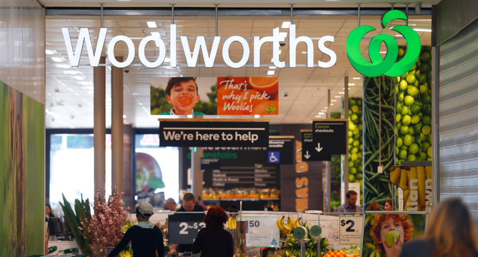 Front of Woolworths store.