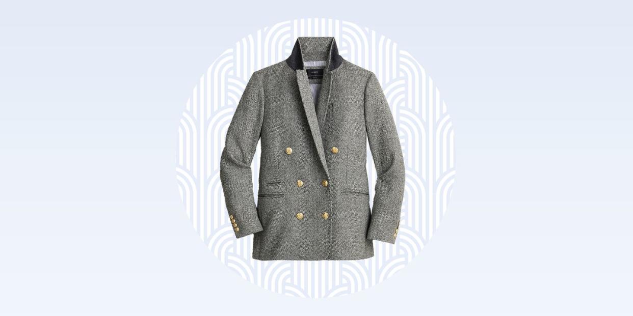 bristol blazer in graphite herringbone wool