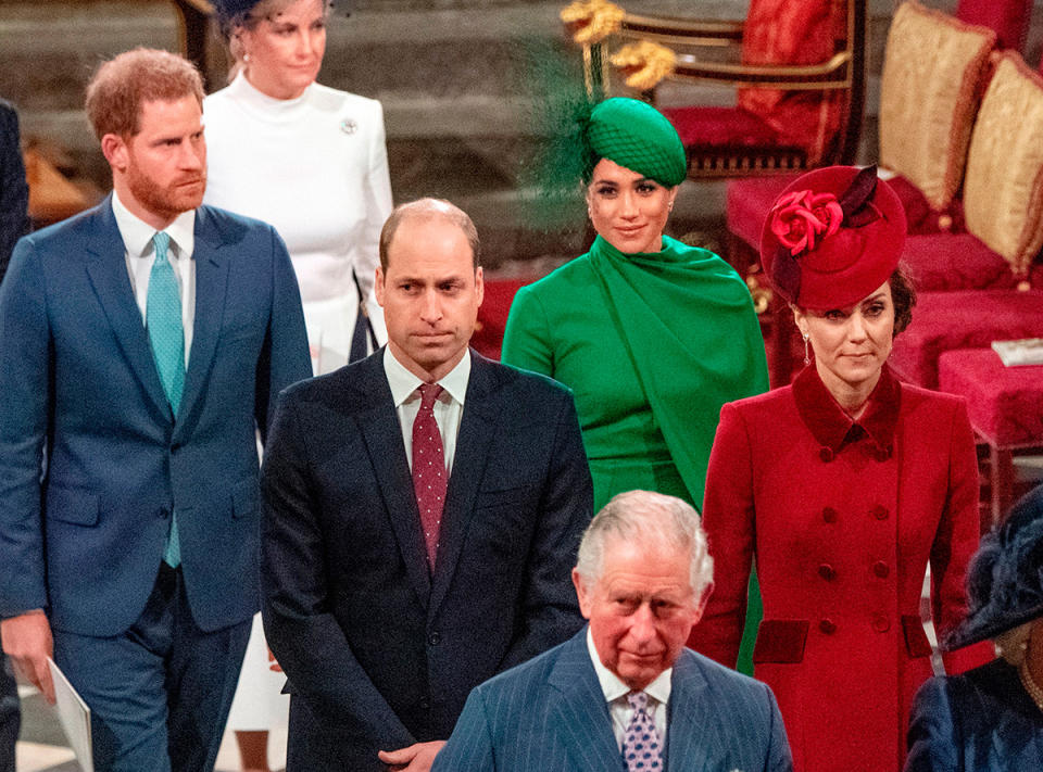 Prince Harry, Meghan Markle, Prince William, Kate Middleton and King Charles together