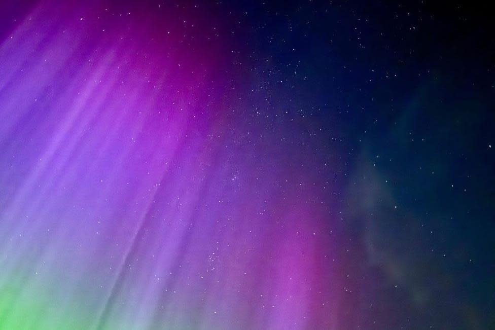 Aurora borealis pictured from Methven, Perth and Kinross