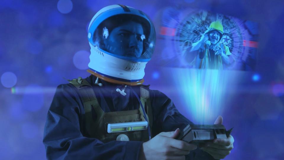 Still from Alexander Eberhage sci-fi mystery short "Galacta Raider," which premieres as part of the Milwaukee Youth Show during the Milwaukee Film Fest. The 18-year-old Milwaukee School of the Arts senior designed the costumes, props and set for the film.