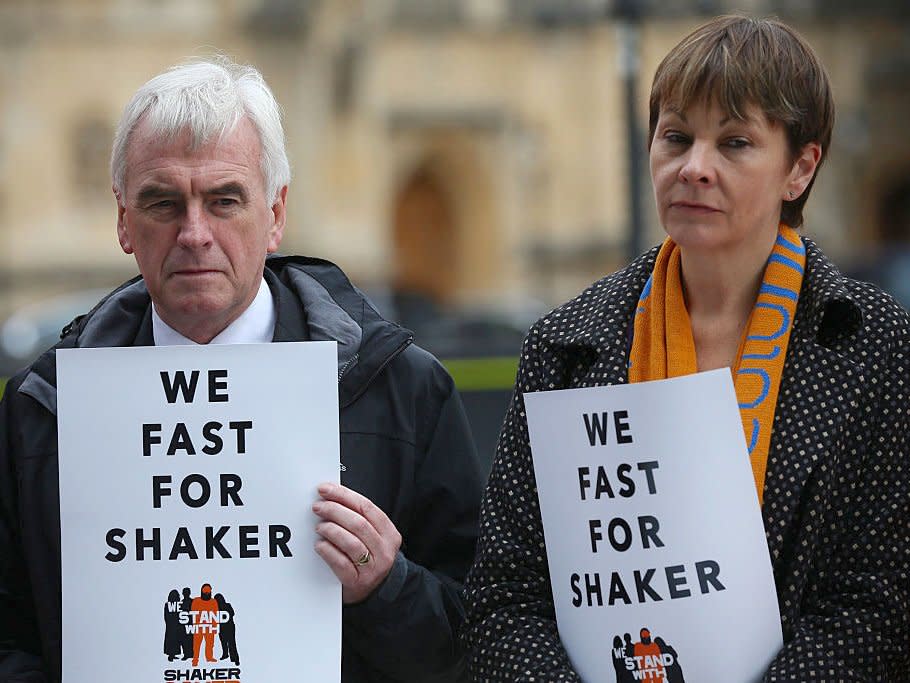 John McDonnell and Caroline Lucas