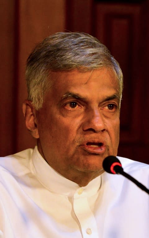 Sri Lankan Prime Minister Ranil Wickremesinghe said security forces failed to pass on intelligence to government ministers - Credit: &nbsp;ISHARA S. KODIKARA/&nbsp;AFP