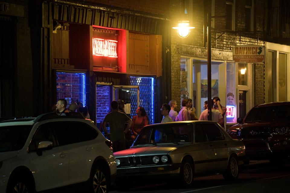 The 100 block of South Central Street becomes downtown Knoxville's most notable party district on weekend nights, with a handful of bars and clubs known to attract college students. Part of the block was temporarily and unofficially closed to pedestrians in May when someone took it upon themselves to move "road closed" signs from near the Smokies stadium construction site to the intersections of Willow and Jackson avenues.