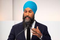 New Democratic Party (NDP) leader Jagmeet Singh speaks during a debate hosted by Macleans/Citytv in Toronto