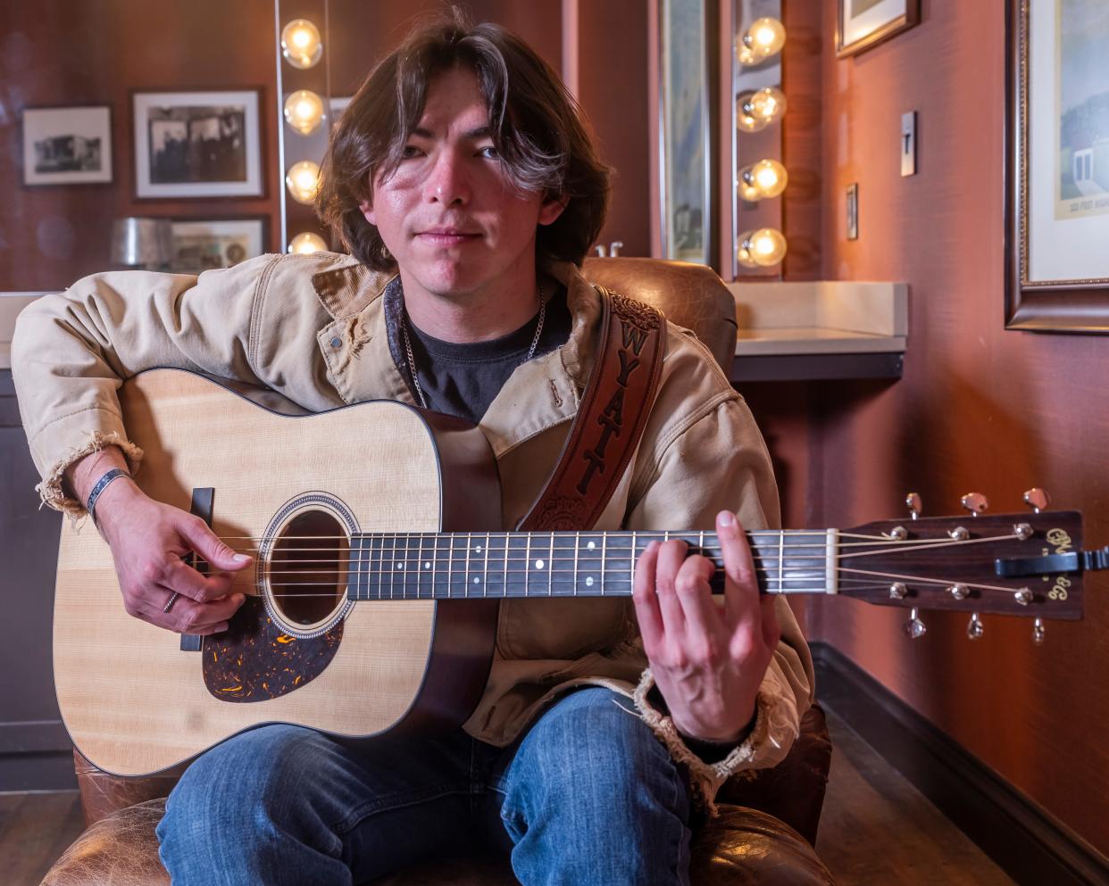 Wyatt Flores is photographed backstage on the night of his Grand Ole Opry debut Saturday, Jan. 20, 2024.