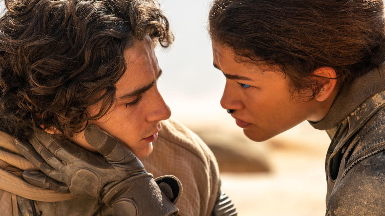  Paul (Timotheé Chalamet) and Chani (Zendaya) in Dune: Part 2. 