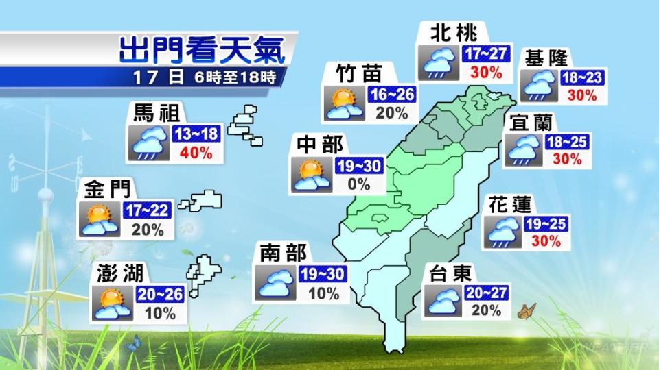 各地天氣預報。（圖／TVBS）