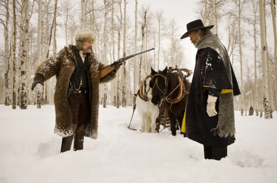 Kurt Russell und Samuel L. Jackson in „The Hateful 8“. (The Weinstein Company)