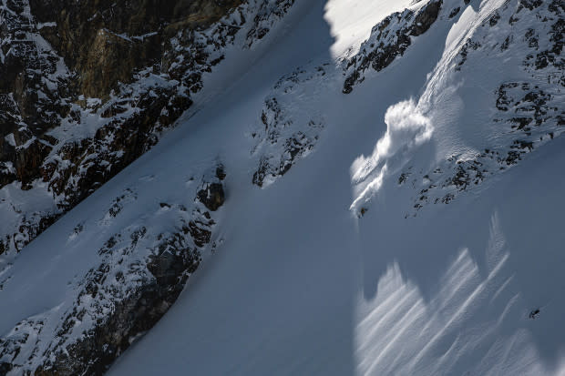 Some faces don’t get sun until later in the season. This spot caught our eyes one Spring as Celeste Pomerantz carved powerful turns through some incredible snow.<p>Photo: Guy Fattal</p>