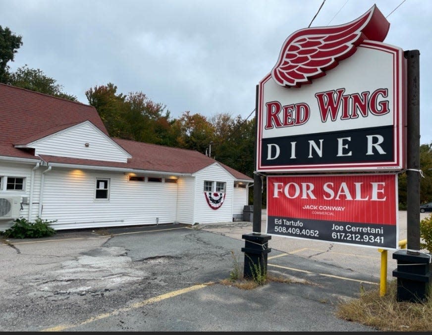 A for-sale sign popped up in front of Red Wing Diner on Route 1 in Walpole this month after the restaurant initially closed for repairs Sept. 5.