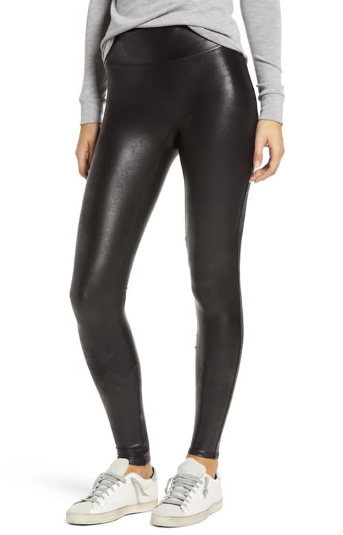 Assets By Spanx Women's All Over Faux Leather Leggings - Black Xl