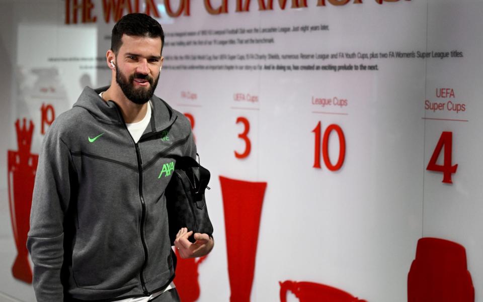 Alisson is back in the starting XI for Liverpool