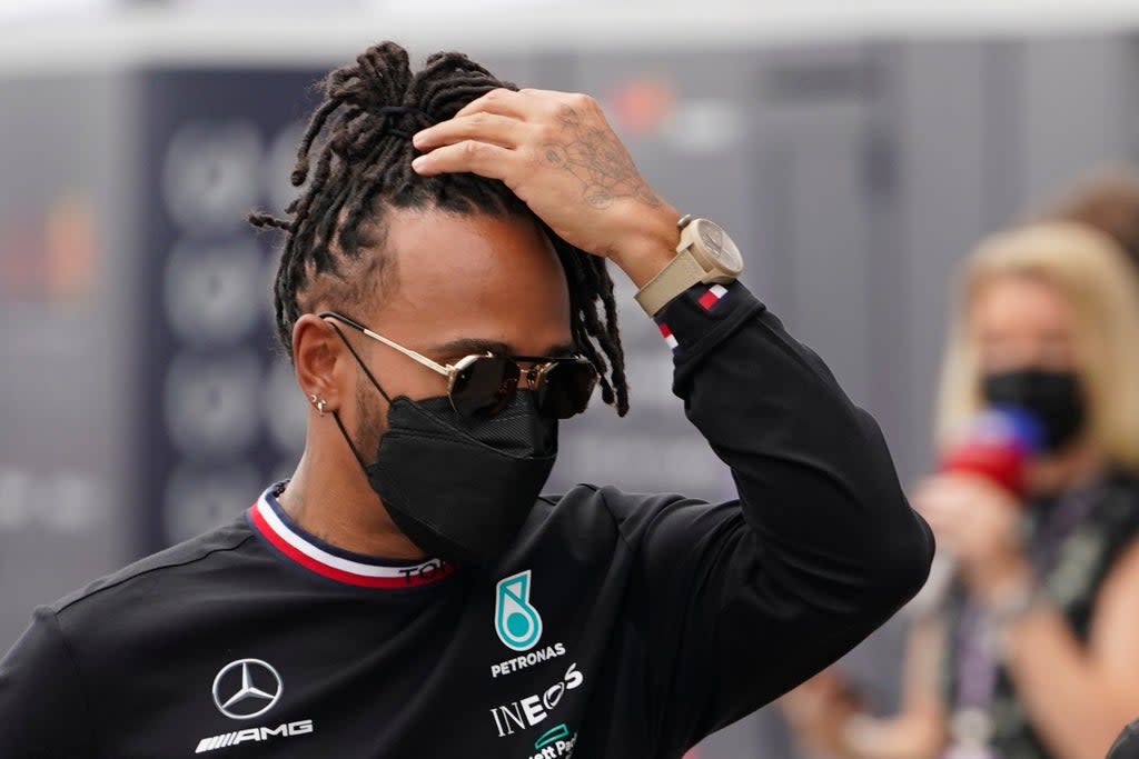Lewis Hamilton (pictured) trailed Valtteri Bottas in the first action of the weekend in Austin (Darron Cummings/AP) (AP)