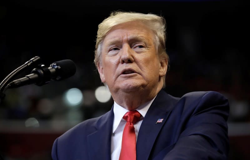 President Donald Trump holds a campaign rally in Florida