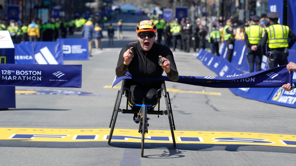 Boston Marathon winner Eden Rainbow-Cooper (Steven Senne/AP)