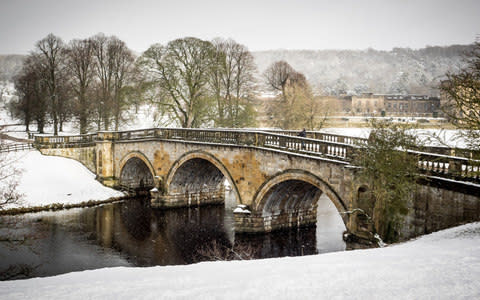 Bridge over the River Derwent In Chatsworth Park, Derbyshire - Credit: mikedabell