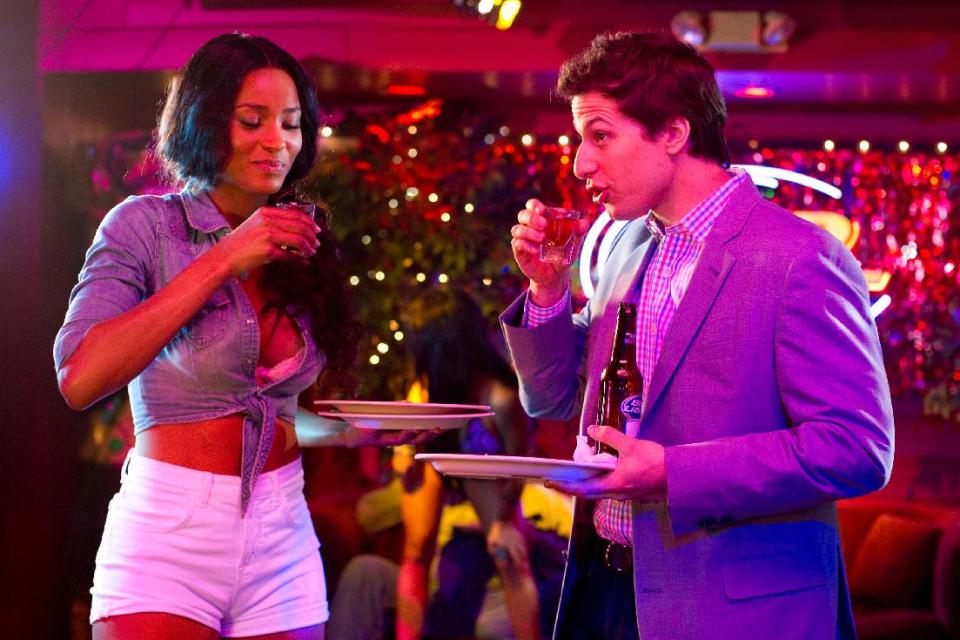 This film image released by Columbia Pictures shows Ciara, left, and Andy Samberg in a scene from "That's My Boy." (AP Photo/Columbia Pictures - Sony, Tracy Bennett)