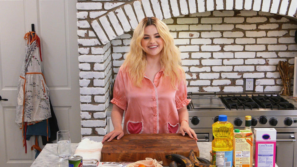 selena gomez smiling in selena + chef