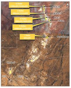 High potential target locations at the Burnakura project