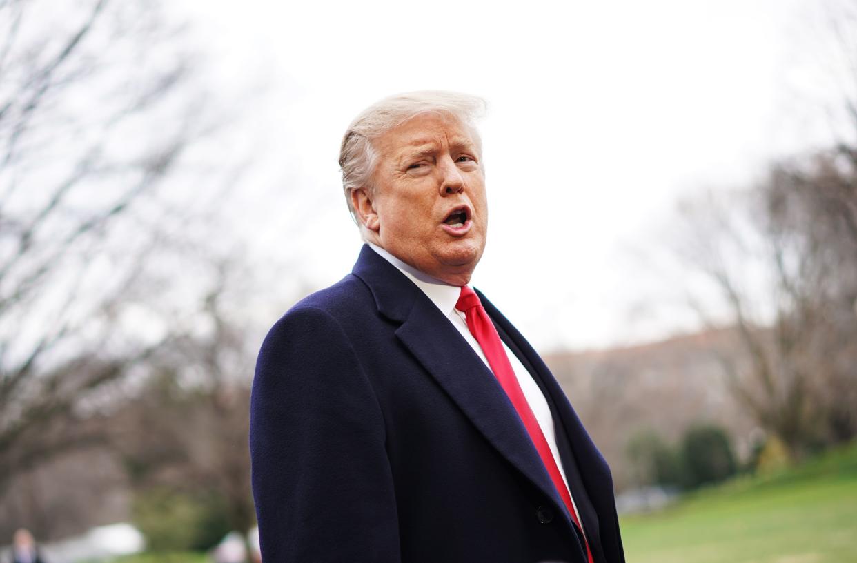 President Donald Trump speaks to the press at the White House on March 22, 2019.&nbsp; (Photo: MANDEL NGAN via Getty Images)
