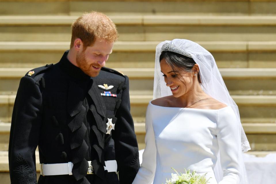 Harry and Meghan on their wedding day (Ben Birchall/PA) (PA Archive)