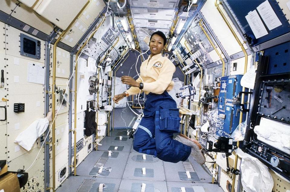 Mae Jemison flew on space shuttle mission STS-47 in 1992, and has continued promoting space exploration ever since. <cite>NASA</cite>