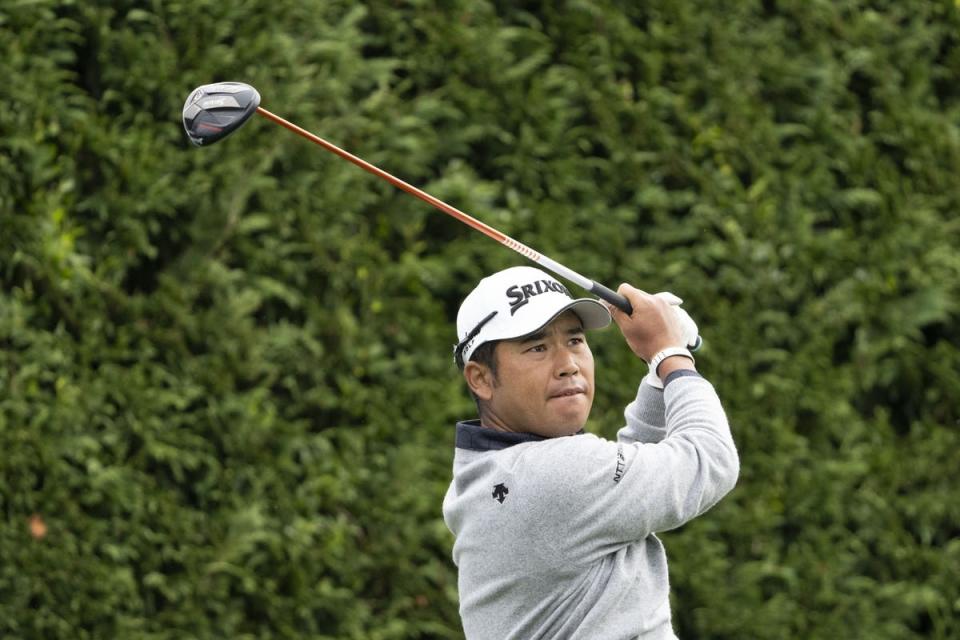 Hideki Matsuyama hits his tee shot on the 16th hole during the third round of the AT&T Pebble Beach Pro-Am golf tournament at Pebble Beach Golf Links. (Photo: Kyle Terada-USA TODAY Sports)