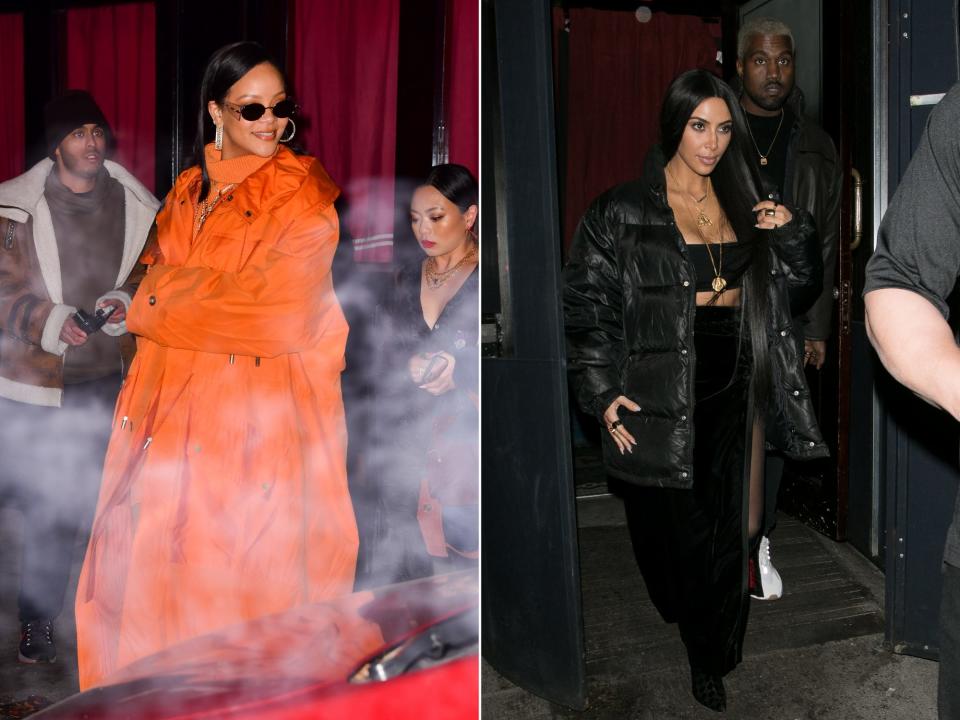 Rihanna and Kim Kardashian at Carbone