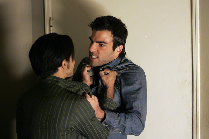 (l-r) Shalim Ortiz as Alejandro, Zachary Quinto as Sylar inn Heroes 210