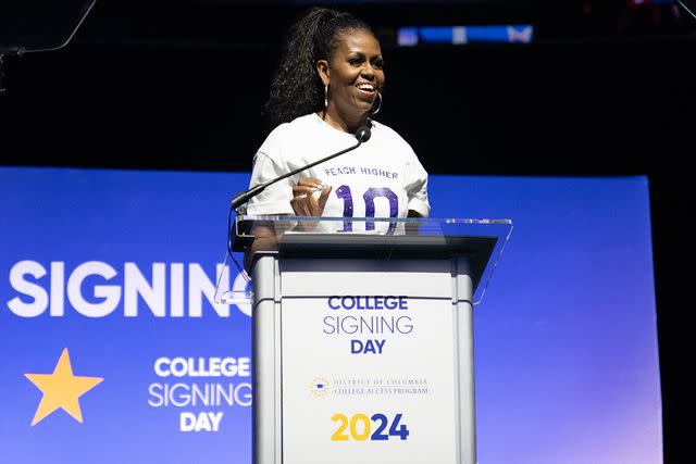 <p>Alexander Vassiliadis Photography</p> Michelle Obama launched the Reach Higher initiative 10 years ago, while she was first lady, to inspire kids to continue their education