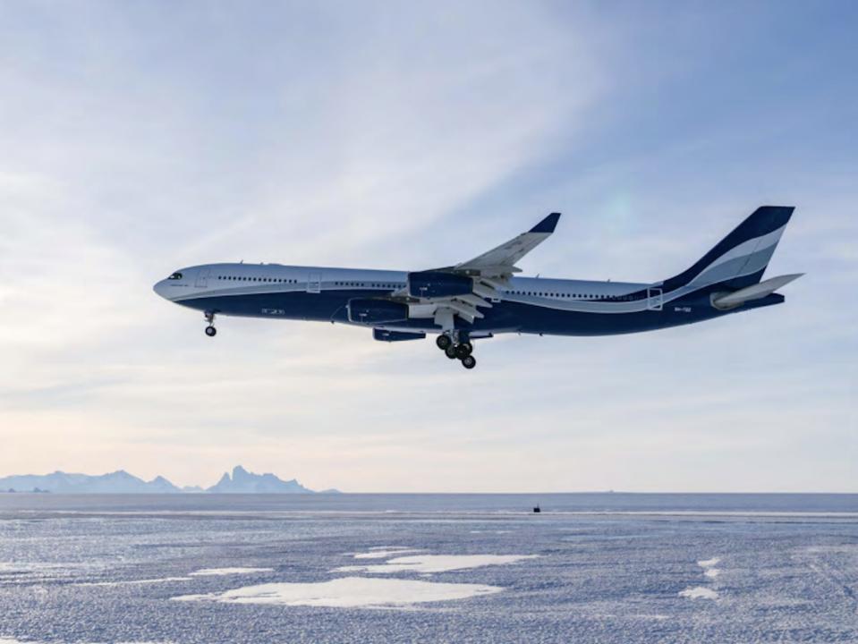 HiFly's Airbus A340 it flies in partnership with White Desert to its camps.