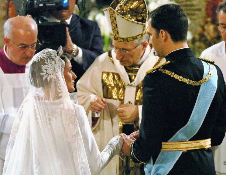 Felipe and Letizia married in a grand cathedral in Madrid in 2004 [Photo: Getty]