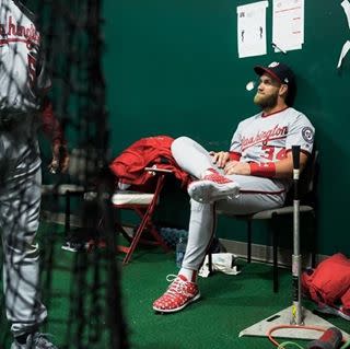 Yahoo Sports on X: Bryce Harper is rocking Louis Vuitton x Supreme cleats  by @SolesBySir for opening day! 👀 📸: AP, solesbysir/IG