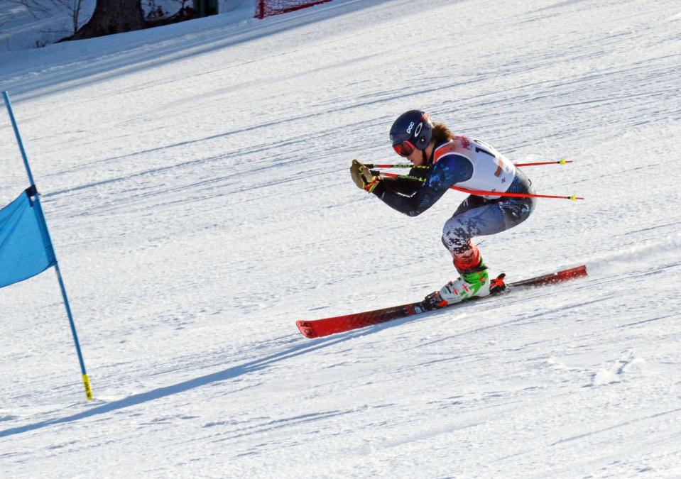 Keaton Abraham races during the MHSAA Division 2 Regional races on Monday, February 13 at Nub's Nob in Harbor Springs, Mich.