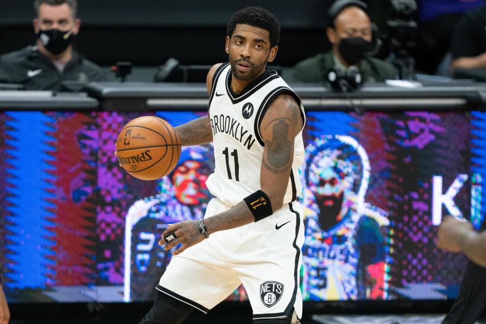 The Nets announced Tuesday that Kyrie Irving won't play or practice this season until he is vaccinated.