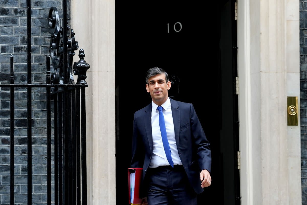 Prime Minister Rishi Sunak departs 10 Downing Street (PA Wire)