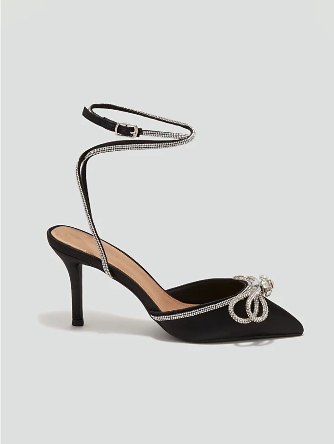 Isabella Rhinestone Bow Detail Heels