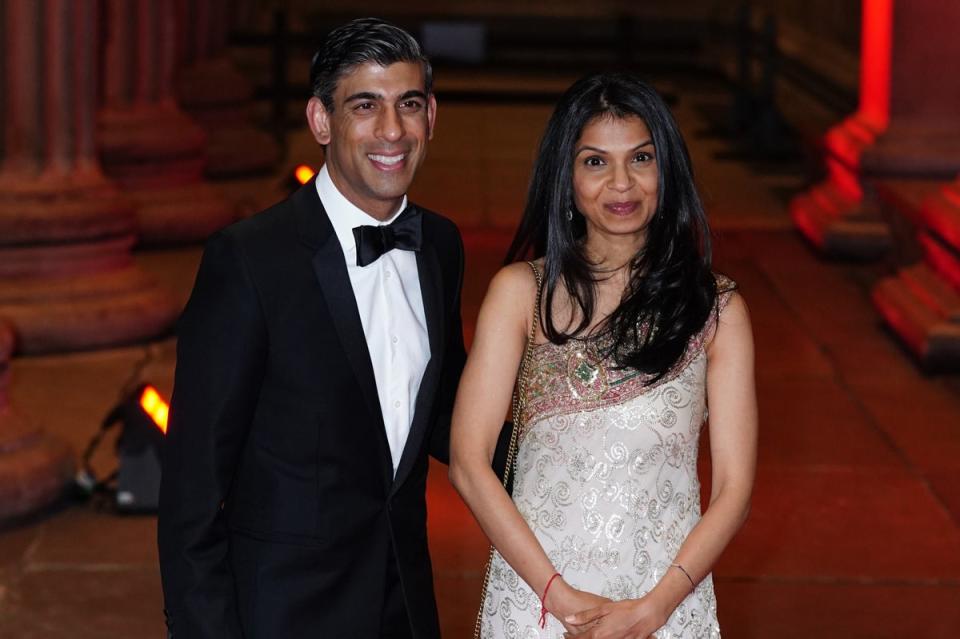 Rishi Sunak and his wife Akshata Murty (Ian West/PA) (PA Wire)