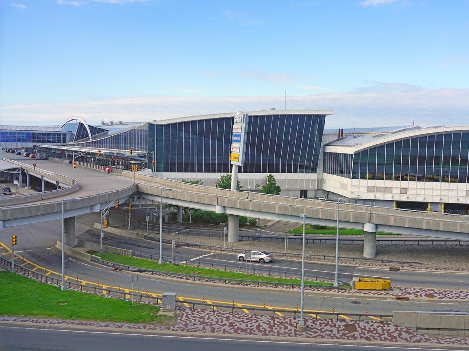 Roads leading into JFK's terminal 1.