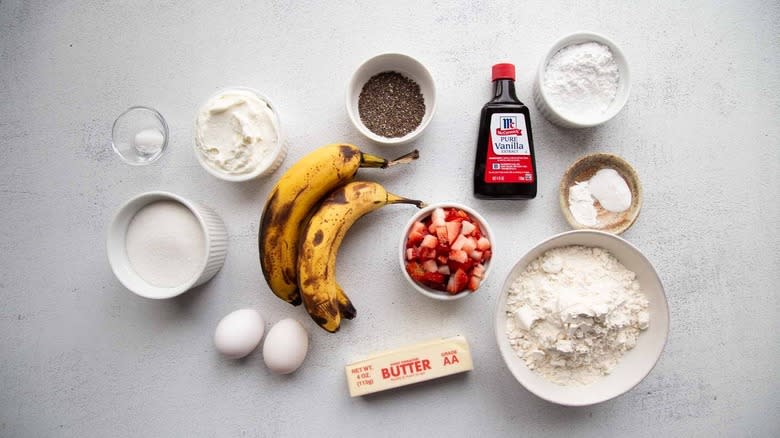 baking ingredients with fruit