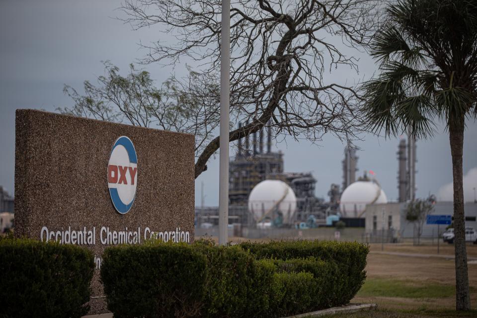 The OxyChem plant on Thursday, Jan. 27, 2022 in Ingleside, Texas. On Thursday, San Patricio County Ingleside Emergency Management officials were notified of an explosion at the chemical plant.