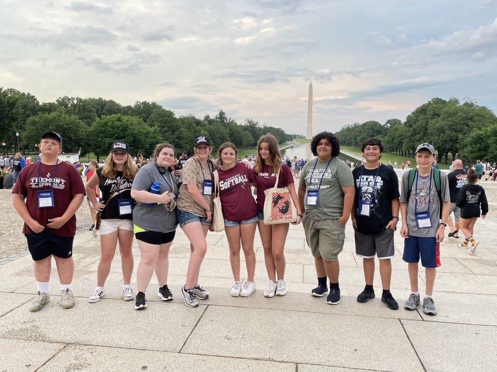 Tremont Middle School students on a 2022 teacher-led trip to Washington, D.C. The school is planning another trip to Washington next month.