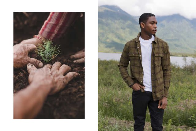 <p>Courtesy of Tentree</p> Tentree plants kapok trees in Indonesia and uses the plant’s fibers to make clothing, like the Kapok Colville shirt.